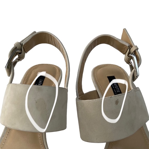 Lafayette 148 New York Caide 2 Suede Sandals in Khaki Size US 6.5M - Picture 7 of 8